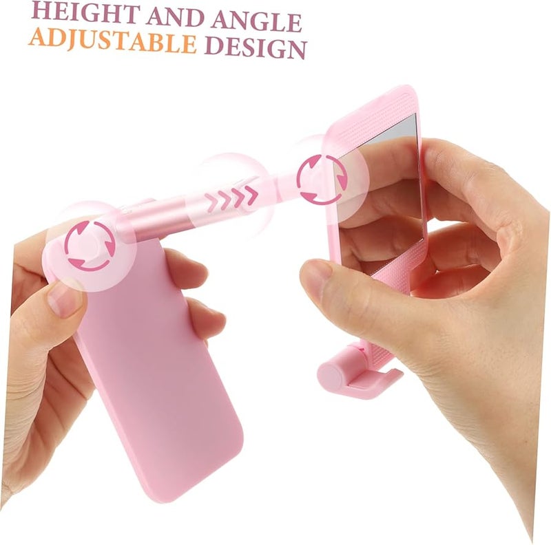 Pink Adjustable Phone Holder Stand Metal Desktop Tablet Folding Desk Stand 16X11CM - Image 4